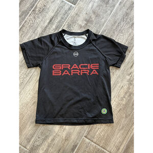 Gracie‎ Barra Rash Guard Jiu Jitsu MMA Training Top Black Short Sleeve Size 6